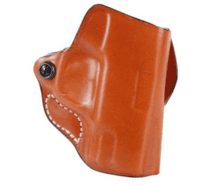 DeSantis 019TA6DZ0 Mini Scabbard Belt Holster Tan Leather RH for Kimber K6S 