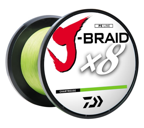 Daiwa J-Braid x8 Grand 8 Strand Braided Line 6lb 3000yd Bulk Spool, Dark  Green