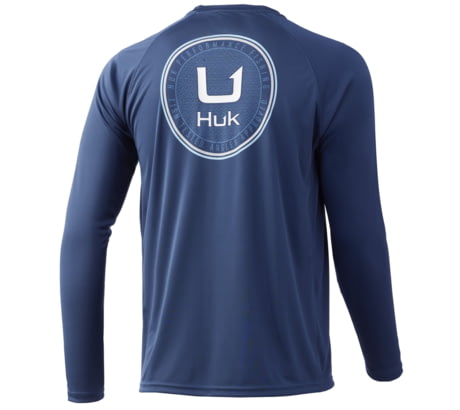 HUK Performance Fishing Shirt Adult Long Sleeve Blue Mens Medium