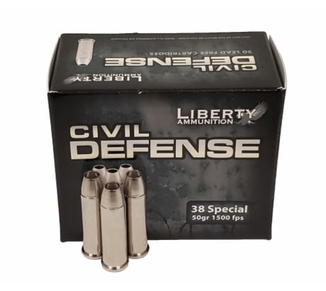 Liberty Ammunition Civil Defense .38 Special 50 Grain Hollow Point